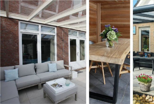 veranda inrichten met tuinmeubels